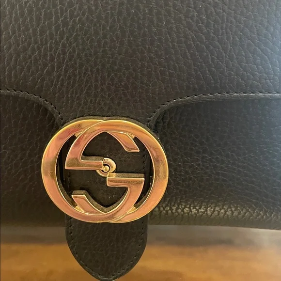 GUCCI Dollar Calfskin Interlocking
GG Top Handle Shoulder Bag Black authentic - Picture 6 of 16